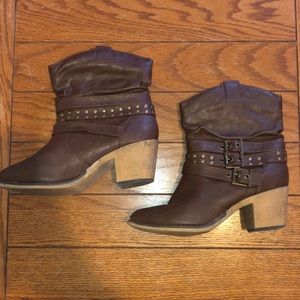 Brown Heeled Booties